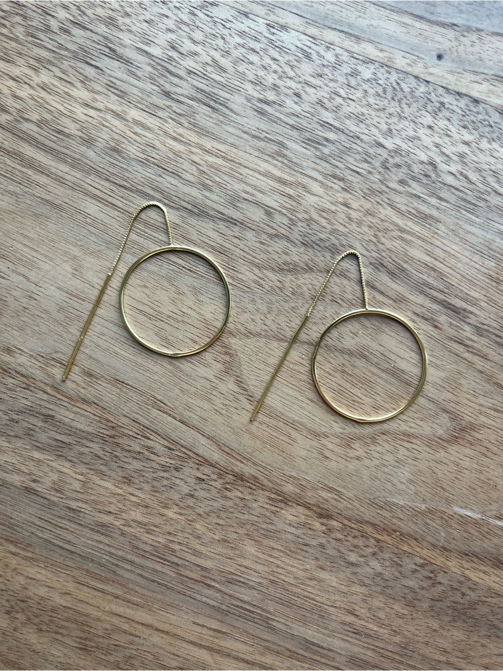 Gold-tone Hoop Threader Earrings - Women Jewelry